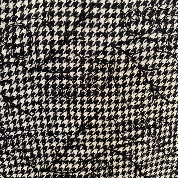 Vintage Women’s Size M/L Pure Wool Houndstooth Floral Boyfriend Blazer Jacket - Picture 8 of 12